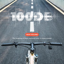 ROCKBROS Bicycle Bell, Mini Bicycle Bell, Innovative Aluminium Bicycle Bell, 100 dB Loud Bicycle Handlebar Bell for Mountain Bike, Road Bike, Children's Bicycle 22.2-31.8 mm Handlebar