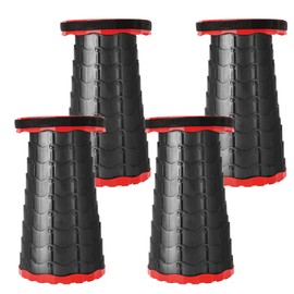 Doseno Upgraded Foldable Stool Thickened, Portable Collapsible Stool Retractable Stool, Foldable Portable Collapsible Chair for Fishing, (Red) (4)