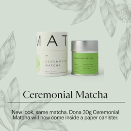Dona Ceremonial Grade Matcha, Stone-Milled from Shizuoka, Kagoshima, and Kyoto Family Tea Estate, Hot or Iced, 1.1 Ounce Airtight Sealed Tin