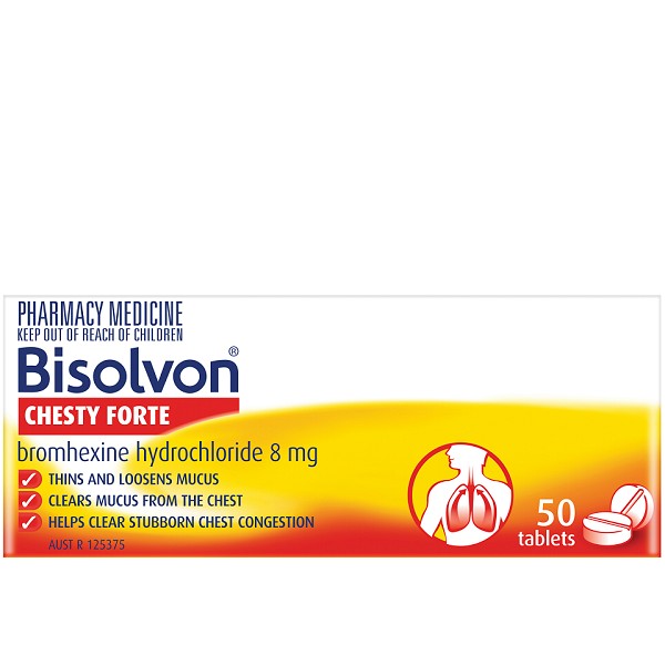 Bisolvon Chesty Forte -  8mg 50 Tabs