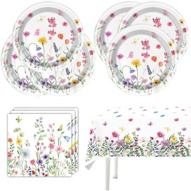 Party Tableware Set, Birthday Decoration Set, Party Tableware Children's Birthday Decoration, Birthday Decoration Set, Party Decoration Tableware Party Supplies Set (White)