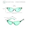ShadyVEU Slim Small Exaggerated Cat Eye Sunglasses Clear Translucent Candy