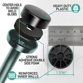 Wrought Iron Patio Furniture Feet Caps (24 Pack, Black) - 1.5" Round Patio Furniture Feet Protectors, Outdoor Chair Glides, Outdoor Sliders for Chairs & Tables