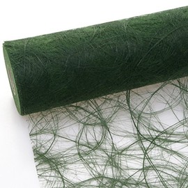 Sizoweb Table Runner - 25-Metre Roll + 100 Decorative Stars in Silver (20 cm Wide, Dark Green)