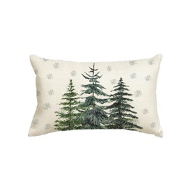 AVOIN colorlife Christmas Trees Snowflake Throw Pillow Cover, 12 x 20 Inch Winter Holiday Cushion Case Decoration for Sofa Couch