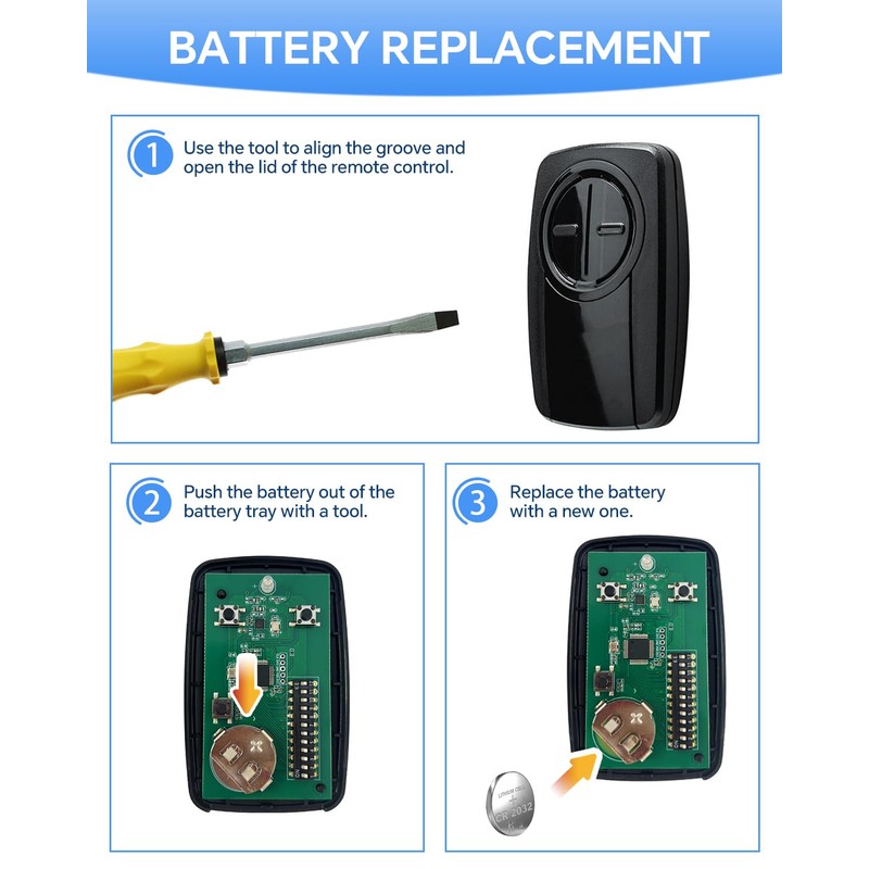 380UT Chamberlain klik5u-bk2 klik3u-bk Garage Door Opener Remote Clicker, 375UT