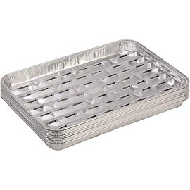 Foglish 10 pcs BBQ Aluminium Foil Grill Pans Barbecue Trays