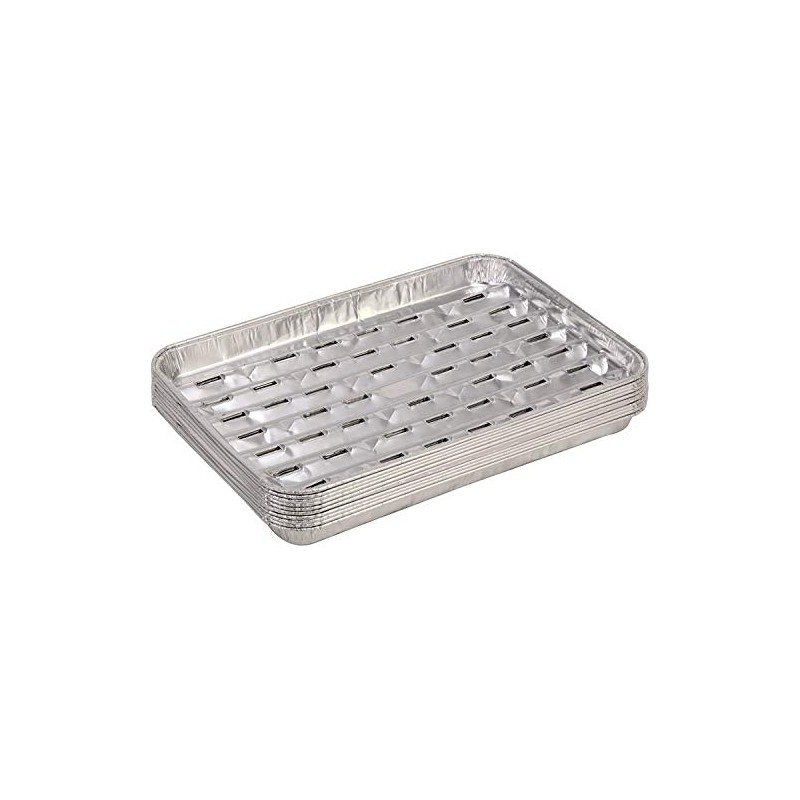 Foglish 10 pcs BBQ Aluminium Foil Grill Pans Barbecue Trays