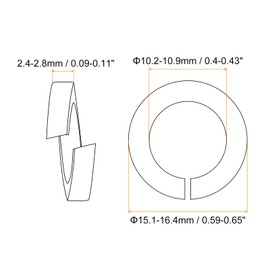 sourcing map 30 Pcs Spring Lock Washer, M10 Split Lock Washer Assortment 316 Stainless Steel Lock Washers for Screws Bolts Nuts, Silver