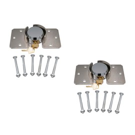 Mytee Products 2 Pack 73mm Hidden Shackle Padlock & Hasp with Keyed Alike 2 Keys - Heavy Duty Solid Steel Hockey Puck Lock Chrome Coating for Enclosed Trailer, Vans, Gates & General Security