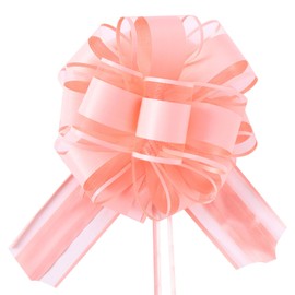 8 PCS 6 inches Large Pull Bows for Gift Wrapping - Bows for Wedding, Party, Flower Decorations,Reusable Decorative Bows (Lotus Root Pink)