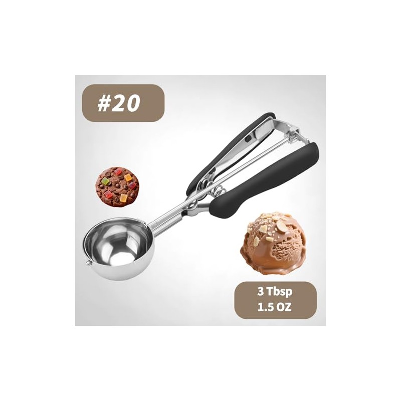 TOPINCN Duradero Cuchara Helado de Acero Inoxidable de Grado Alimenticio,