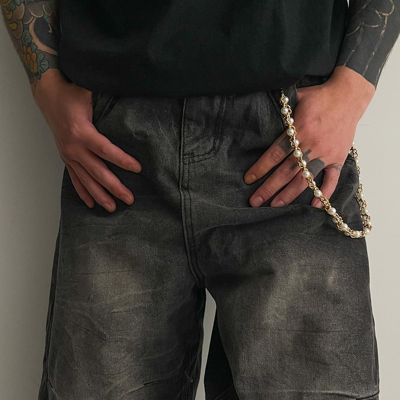 Pearl Wrap Pants Chain - Hip Hop Jeans Dangle Wallet