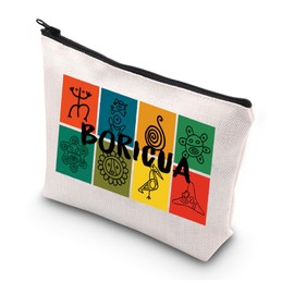 WSNANG Boricua Taino Puerto Rico Cosmetic Bag Puerto Rico Travel Makeup Bag Puerto Rico Souvenirs Gift Puerto Rican Gift (Boricua bag)