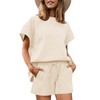 Tankaneo Womens Loungewear Set Short Sleeve Tops and Shorts 2