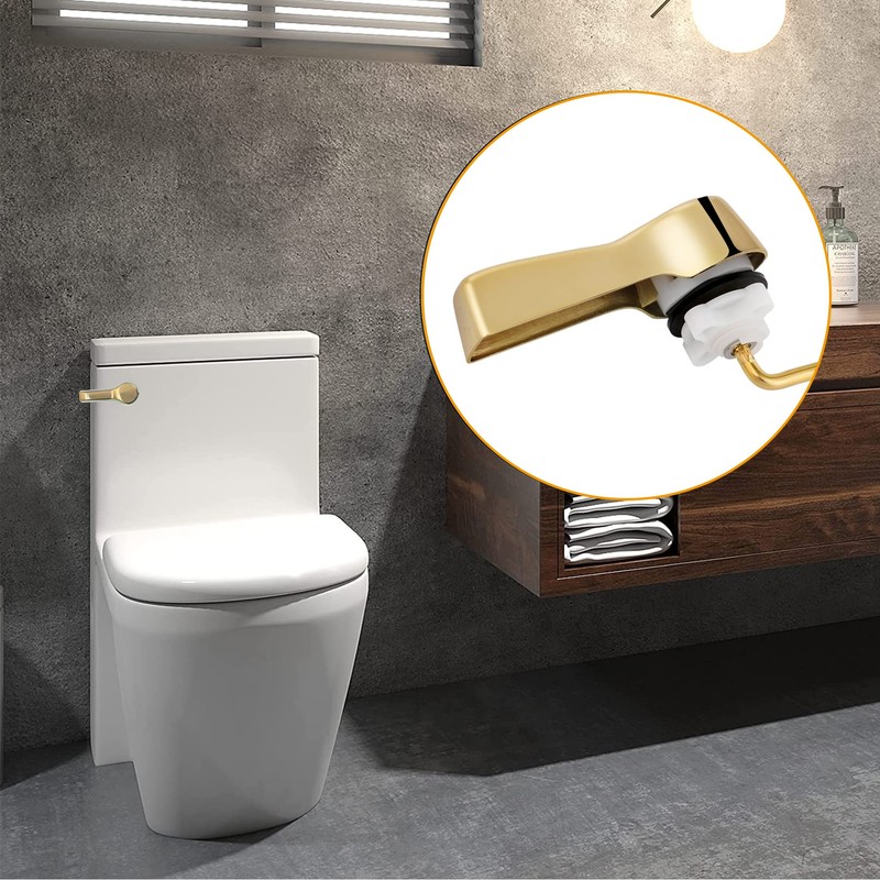 Hibbent Universal Metal Front Mount Toilet Handle Replacement Kit, Brass