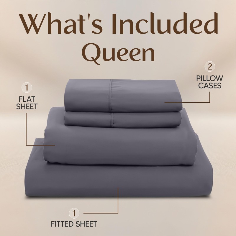 Utopia Bedding Queen Size Sheet Set – 4 Piece Bed