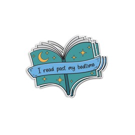 (3Pcs) I Read Past My Bedtime Sticker - Cute Open Book Stars Moon Reading Lover Quote - Literary Enthusiast Night Owl Vinyl Sticker - Cozy Home Library Decor - Bookworm Reading Motivation Gift