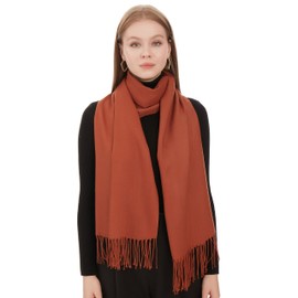 Elegant Pashmina Scarf for Women - Versatile Travel Scarf - Dark Brown Pashmina Shawl Wraps For Women - Perfect Winter Shawl and Evening Wrap - Chal Para Vestidos Elegantes (Dark Brown)