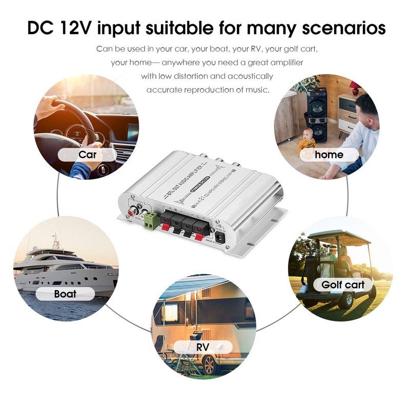 Mini HiFi Stereo 2.1 Channel Audio Amplifier for Home Car