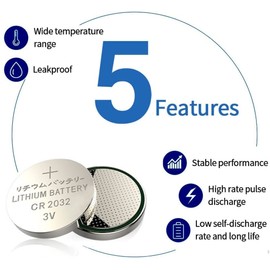 Cotchear CR2032 Lithium Batteries, 5Pack 2032 Battery 3V Lithium Battery BR2032 DL2032 ECR2032 CR 2032 for Car Remote Controls,Watch,Toys