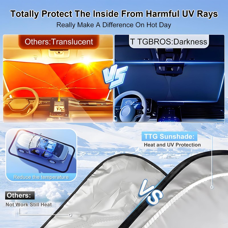 T TGBROS - Parasol para parabrisas para Dodge Challenger 2015-2023