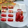 Fall Red Press on Nails Short Square Fake Nails with