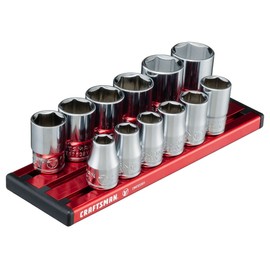 CRAFTSMAN V-SERIES Socket Set, Shallow MM, 3/8 Inch Drive, 12 Piece (CMMT17530V)