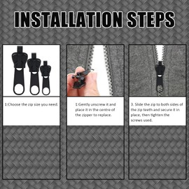 18PCS Zipper Pull Replacement Kit 3 Sizes Removable Zip Slider Replacement Set Universal Durable Zipper Slider for Universal Zipper Clothing Bedding Luggage.