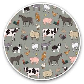2 x 30cmVinyl Stickers - Farmyard Animals Cow Sheep Horse Decals for Car Van Luggage Scrap Book Fridge #15956