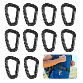 Ceeyoll Pack of 10 Carabiner Plastic Carabiner Hooks Large Carabiner Climbing Car Locking Climbing Carabiner Clips for Backpack Camping Travel Hiking