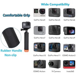 ShipeeKin Waterproof Floating Hand Grip Handle Float Stick Swimming Monopod Underwater Hand Stick Compatible with Cellphone & Action Cam like all GoPro Hero Series, SJCAM, Fusion, Insta360, 4K ect