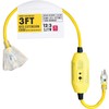 Cablectric Cable de extensión GFCI para exteriores de 3 pies