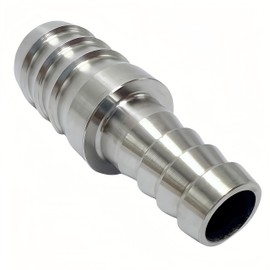 304 Stainless Steel Hose Barb Fitting Reducing Union 3/8" Barbed x 1/2" Barbed 2pcs with 4pcs Hose Clamps