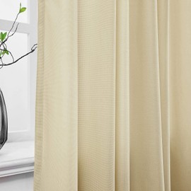 DotheDrape 8ft Wide x 7ft Tall Cubicle Curtain Room Divider Privacy Cubicle Curtain with Grommet Top (1 Panel, Beige)