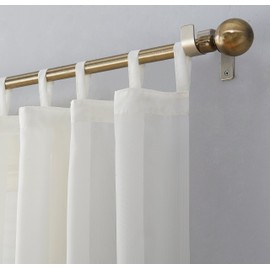 No. 918 52453 Emily Sheer Voile Tab Top Curtain Panel, 59" x 84", Eggshell