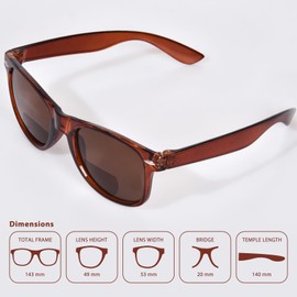 FONHCOO Bifocal Sunglasses for Women Men Classic Sunglasses Readers, Outdoor Reading Sun Glasses with UV400 Protection（Brown 2.0）