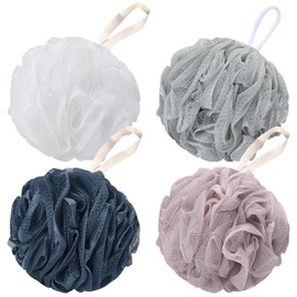 Esponjas para Baño Suave, 4 Piezas Estropajo para Cuerpo, Lufa de Baño Corporal Adecuado para Hombres y Mujeres Bañarse y Ducha - Limpieza Profunda Esponjas Exfoliante, Bath Sponge, 4 Colores