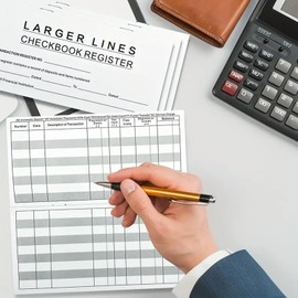 20 Pack Checkbook Register, Check Registers for Personal Checkbook, 6" × 3", Blank Ledger Transaction Registers for Personal or Business Bank, Saving Account, Deposit and Credit Card, Thick Paper