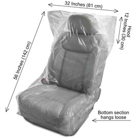 JESUNK 200 Pieces Disposable Seat Covers, Car Disposable Universal Plastic Seat Covers for Airplane Seats, Salon Chairs, Restaurant Seats, Bus Seats & More