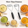 2 Pack Potato Mashers, Stainless Steel Food Masher Food Grade