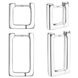 MILACOLATO Hoop Earrings for Women 18 Carat Earrings Gold Hoop Earrings Silver 925 Square Earrings Gold Hypoallergenic Earrings Hoop Earrings Silver 925 Small Large Hoop Earrings, Copper