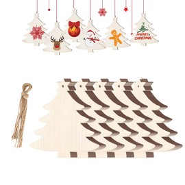 Pack of 40 Christmas Tree Wooden Labels Gift Tags Christmas Wood Miniature Christmas Tree Tags Made of Wood for DIY Christmas Tree Decorations or as Christmas Gift Tags