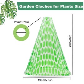 Fshow Garden Cloches,20 Pack Reusable Plant Bell Cover,Bell Jar Cloches for Protection Against Sun, Frost, Snails Etc. (Dark Green)