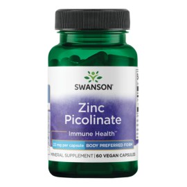 Suplemento de Picolinato de zinc 22mg por cápsula, 60 cápsulas
