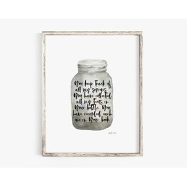 Psalm 56:8, You keep track of all my sorrows. You have collected all my tears in Your bottle. You have recorded each one in Your book, Modern Scripture Decor Gift, 8" x 10" Poster Print UNFRAMED