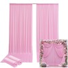 10ftx12ft Wrinkle Free Pink Backdrop Curtain, 2 Panels 12FT Height
