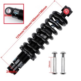 JFOYH Coil+Oil Shock Absorber Adjustable Damping Hydraulic Rear Shocks For MTB/E-Bike/Scoters, 125MM/150MM/165MM/190MM 550LBS/650LBS/1000LBS/1500LBS - 125MM*1000LBS