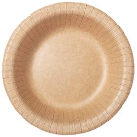 Duni 192376 - Organic Paper Plates Deep Brown, Coated, Diameter Approx. 19 cm, Capacity 50 cl, Pack of 20, Ecoecho, Party Tableware, Disposable Plates, Soup Plates