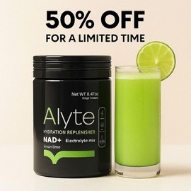 Alyte Electrolyte Powder with NAD+ – Low-Sugar Lemon Lime Hydration Drink Mix for Energy, Muscle Recovery, Collagen Support & Magnesium Boost – Natural Electrolytes for Rehydration & Performance:_BUY 1 Get 50% OFF